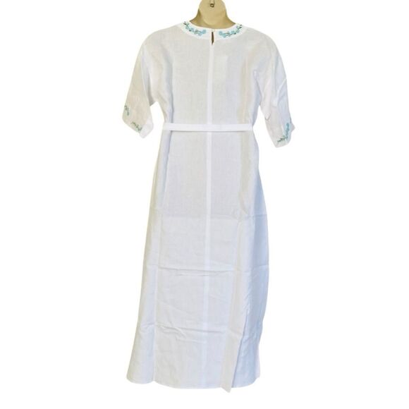 Andie x Fanm Mon Kepez Embroidered Linen Maxi Kaftan Dress Sz XL NWT - Picture 6 of 16